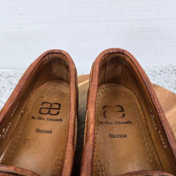 Allen Edmonds Mens 10D Nashua Brown Leather Kiltie Tassel Fringe Loafer 42252 main image 9